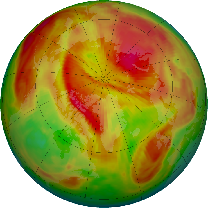 Arctic ozone map for 07 April 1987